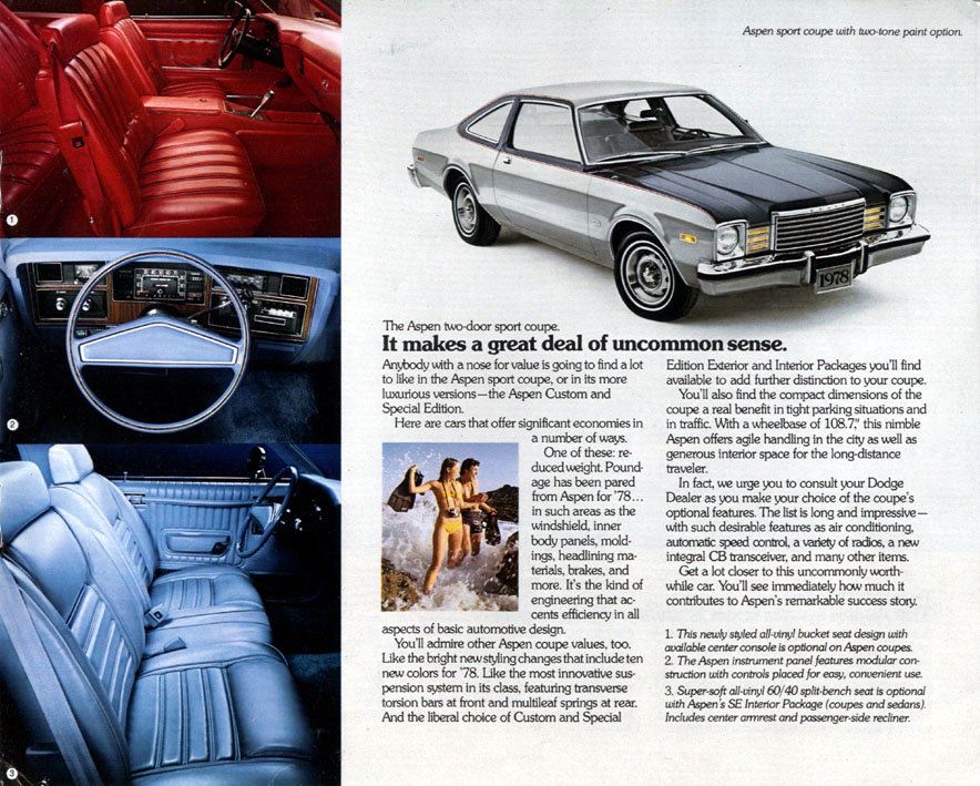 1978 Dodge Aspen Brochure Page 1